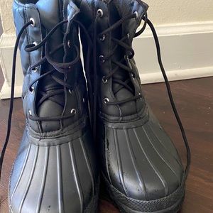 Black Quilted Sperry Duck Boots